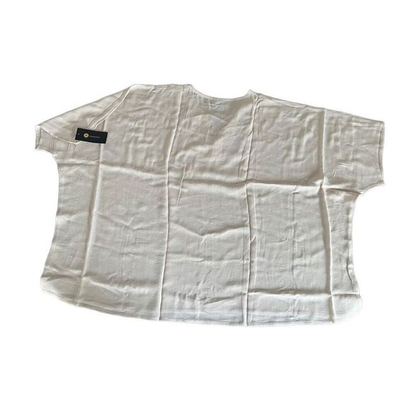 NWT SZ S Macy’s JM Collection Triple O-Ring Lurex Dolman Sleeve Tunic Top in Sug - Picture 4 of 9